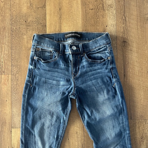 Express Mia Mid Rise Legging Jeans Size 0R Stretch Skinny - Picture 2 of 8